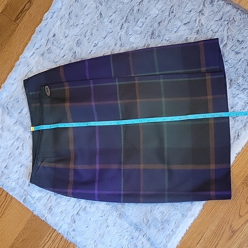 Talbots 100% Wool Green/Purple Plaid Skirt, Women's Size 6, Great Condit… - Picture 3 of 8